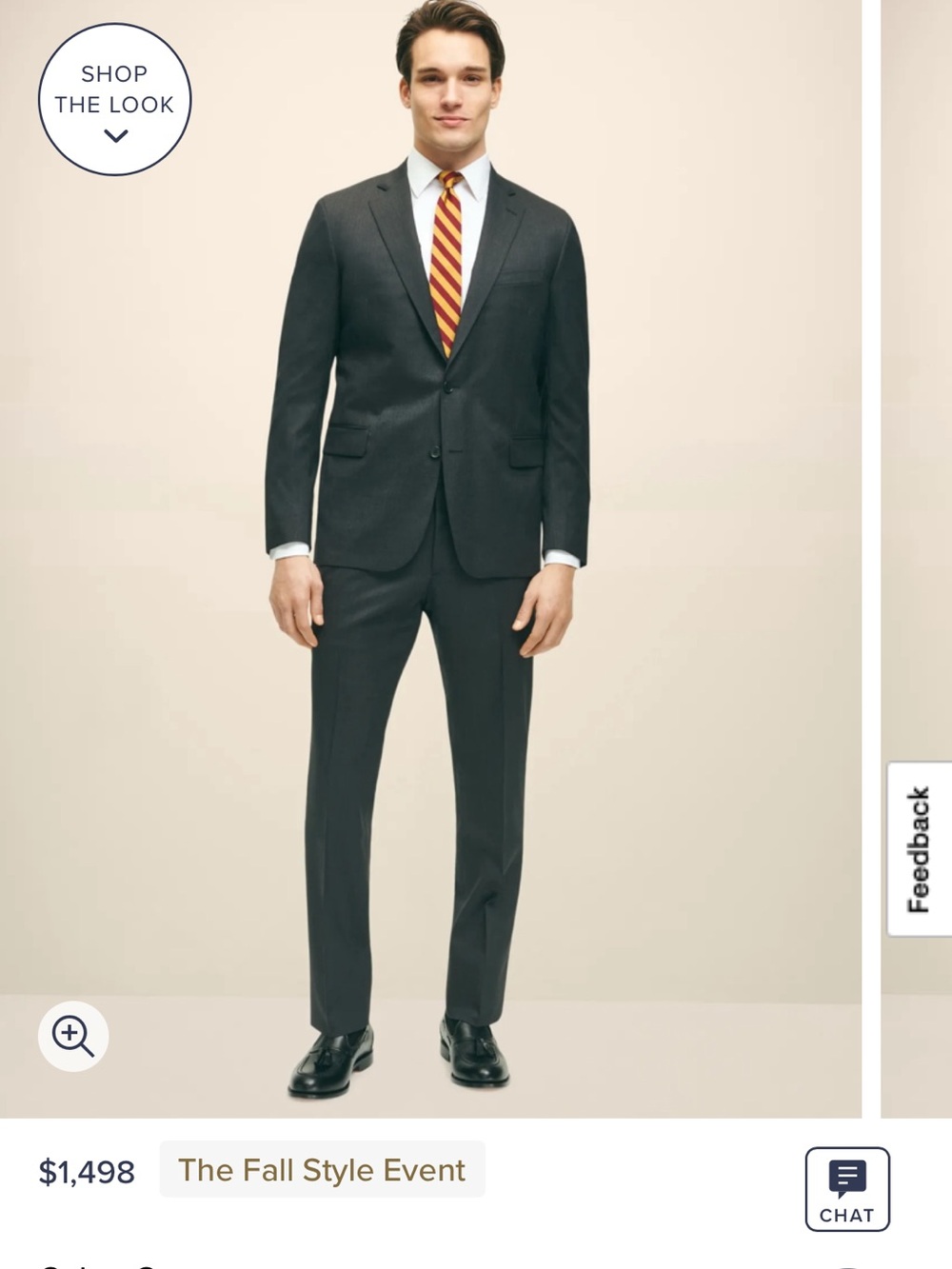 Tailored Men's Brooks Brother’s 1818 Classic Fit Charcoal Two-Piece Wool Suit